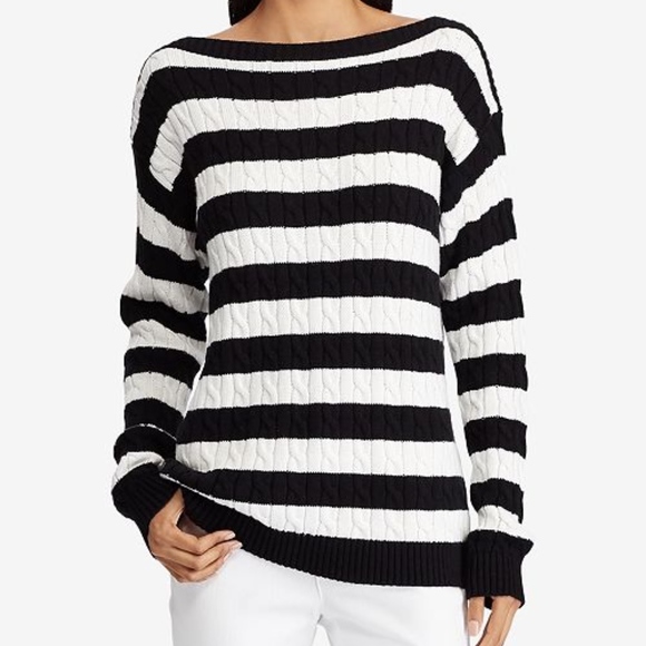 Ralph Lauren Sweaters - Ralph Lauren Striped Cable-Knit Sweater